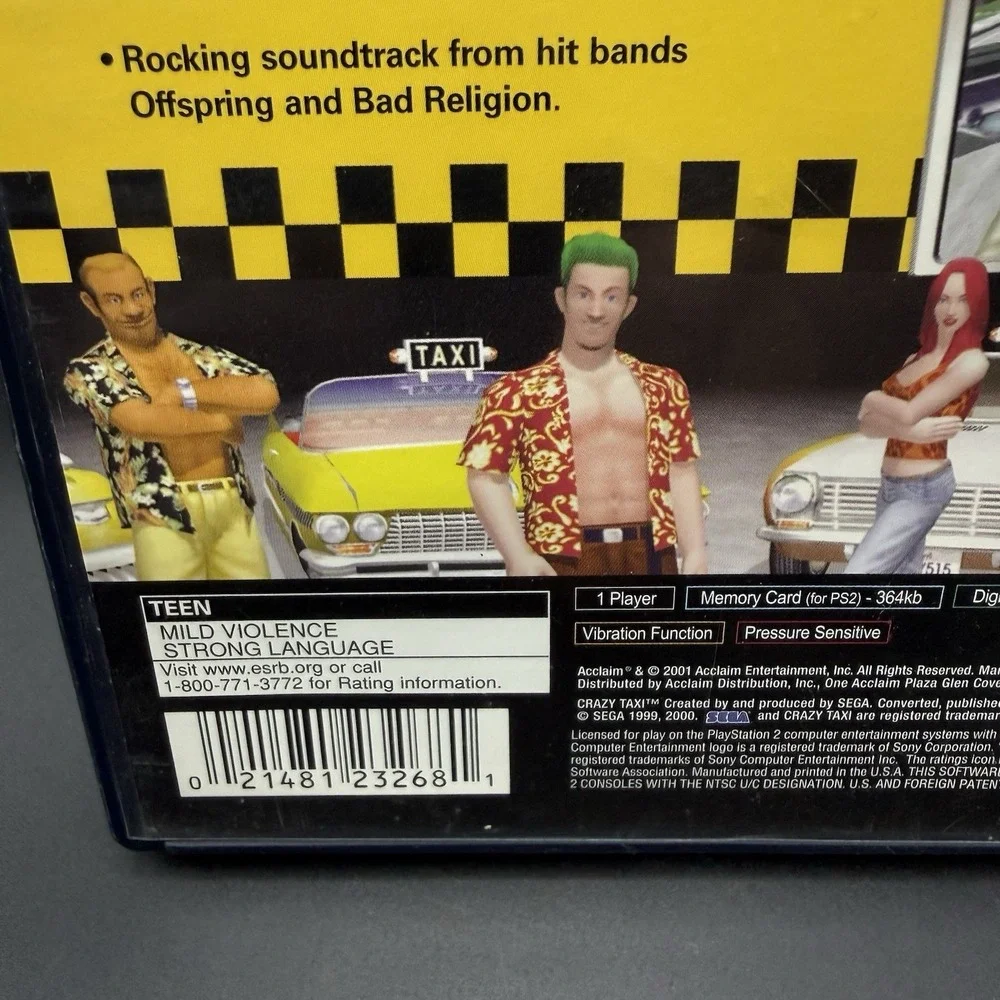 Crazy Taxi Greatest Hits Sony PlayStation 2 PS2 Acclaim T Teen Racing CIB Untest